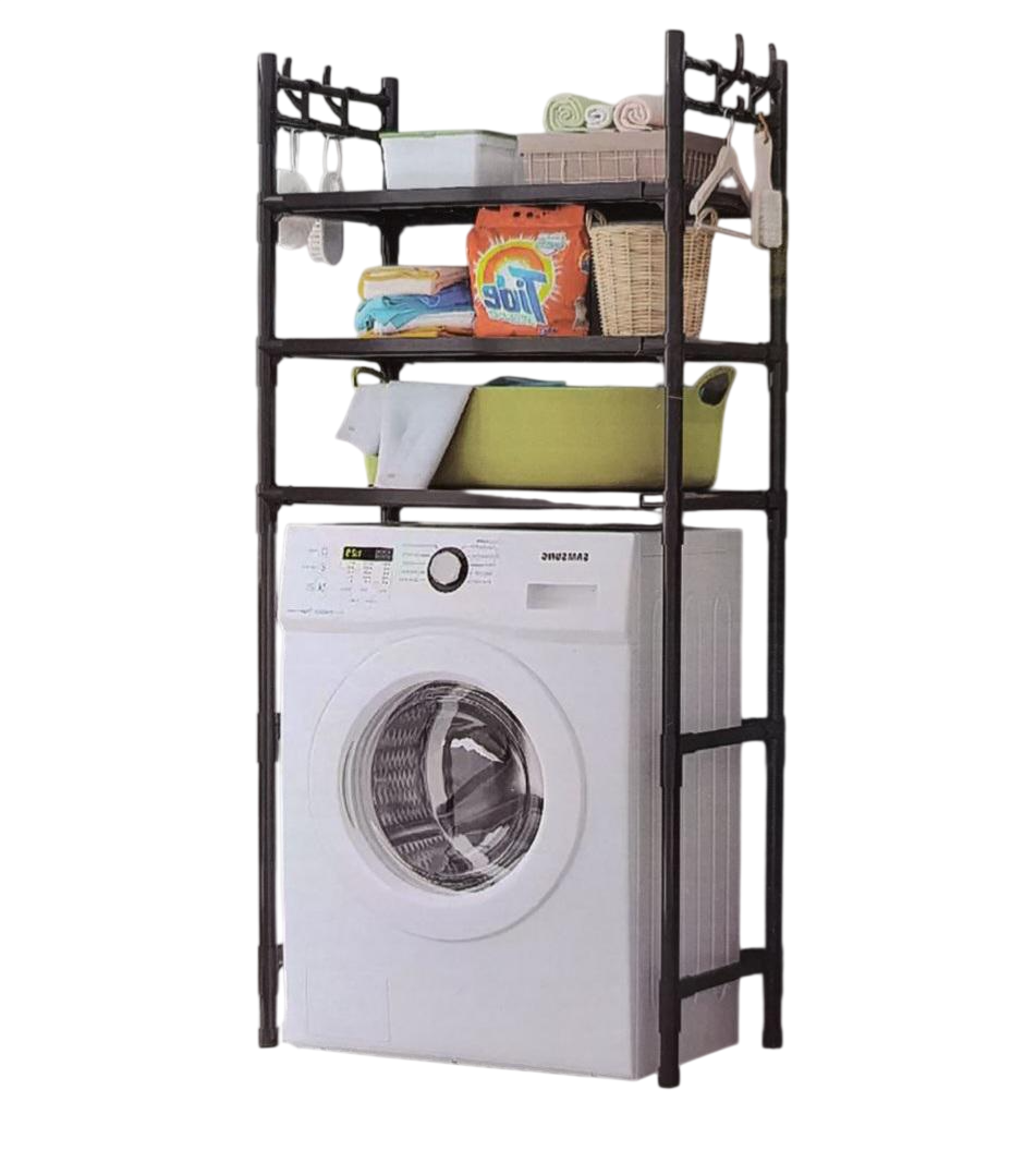 Стелаж над пральною машиною Laundry Rack 399 WR з сталі та пластику 3 полиці 169,2х63,5х26 см Чорний (399 WR)