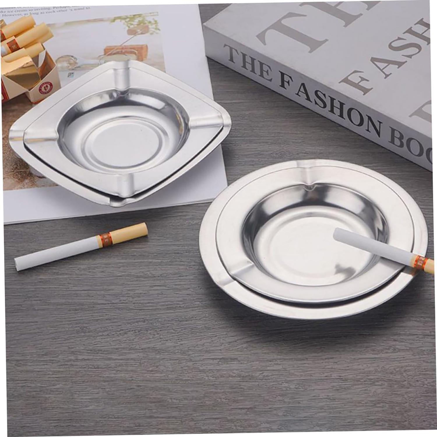 Попільничка з нержавіючої сталі з трьома виїмками для цигарок d 12 см (87415) - фото 6 Попільничка з нержавіючої сталі з трьома виїмками для цигарок d 12 см (87415) - фото 6