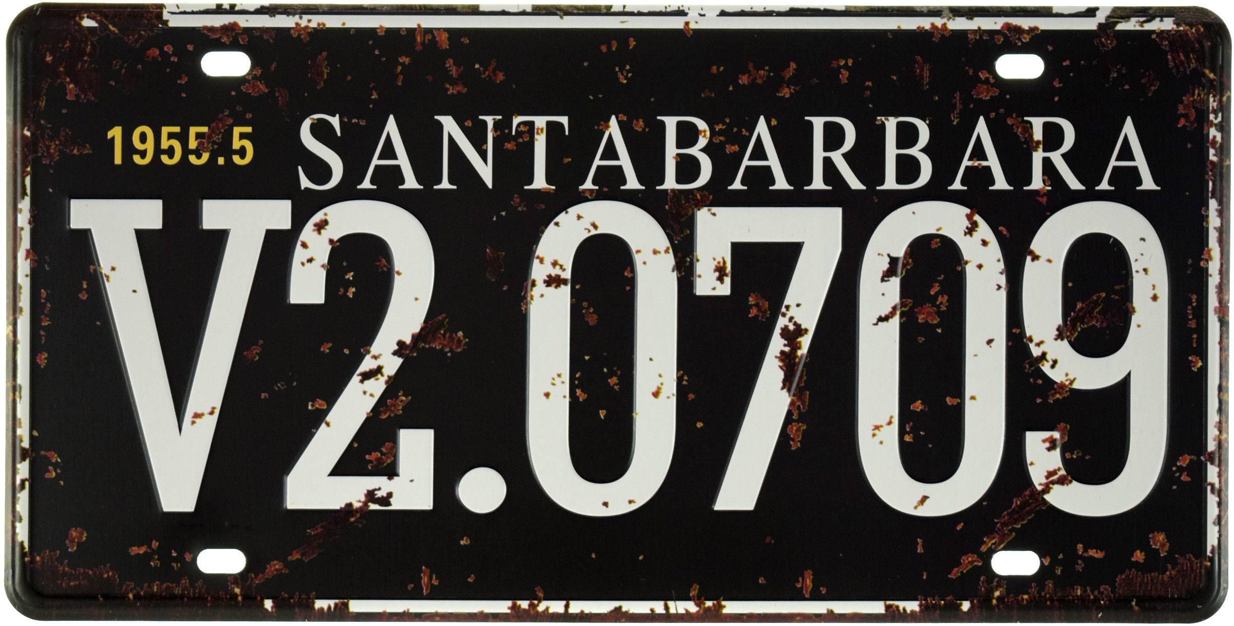 Табличка металлическая Санта-Барбара Калифорния/Santa Barbara V20709 15x30 см