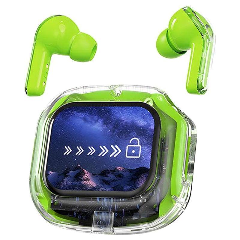 Наушники TWS 6970 беспроводные вакуумные стерео LED кейс-зарядка Bluetooth Light green