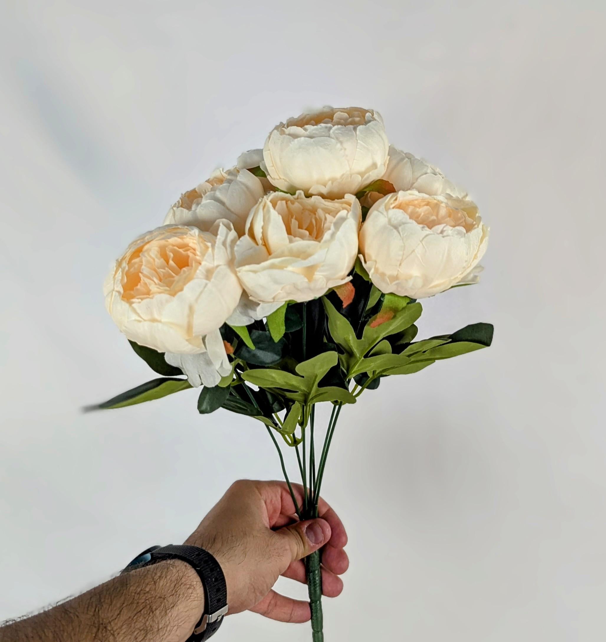 Букет штучних півоній й 46 см Персиковий