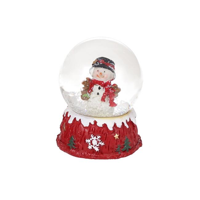 Декоративна водяна куля BonaDi Сніговик у чорній шапці (129-041)