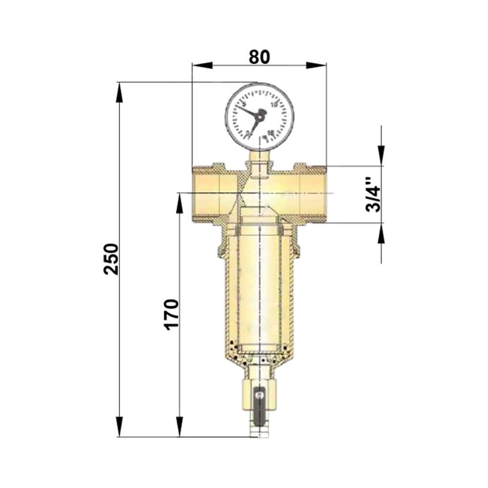 Фильтр самопромывной ICMA 3/4" 1/2" ЗО №750 с манометром (FRRS00008257) - фото 2