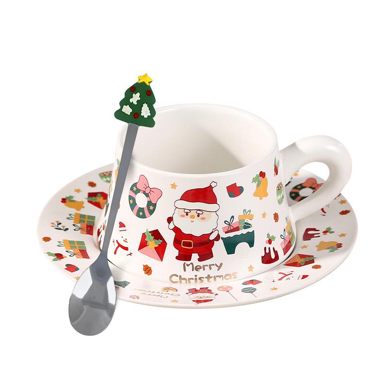 Чашка новогодняя Lesko Merry Christmass Санта-Клаус JJX005 с блюдцем и ложечкой в подарочной коробке White (31457552) Чашка новогодняя Lesko Merry Christmass Санта-Клаус JJX005 с блюдцем и ложечкой в подарочной коробке White (31457552)