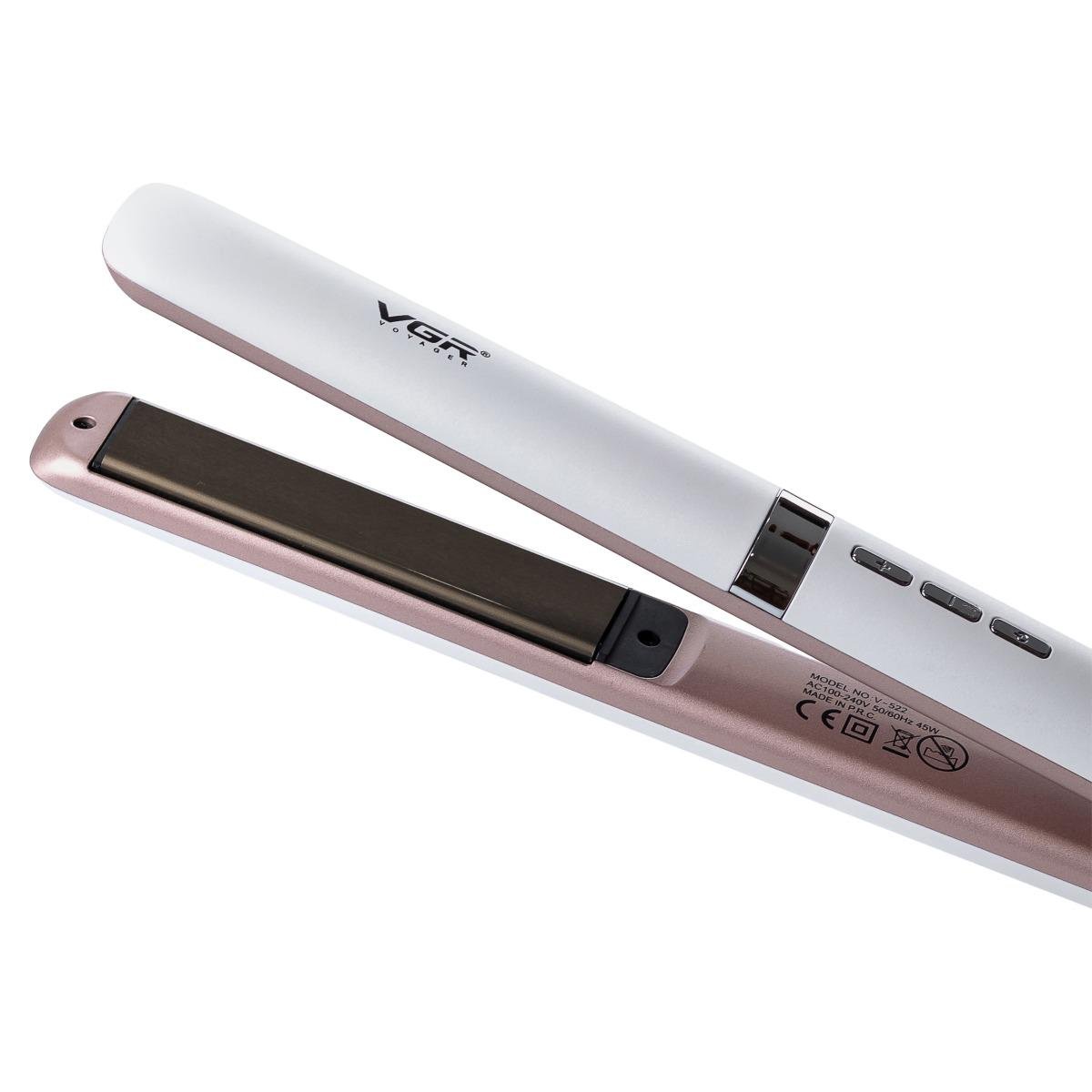 Утюг для выравнивания и укладки волос VGR V-522 с плавающими керамическими пластинами Белый (522L) - фото 3 Утюг для выравнивания и укладки волос VGR V-522 с плавающими керамическими пластинами Белый (522L) - фото 3