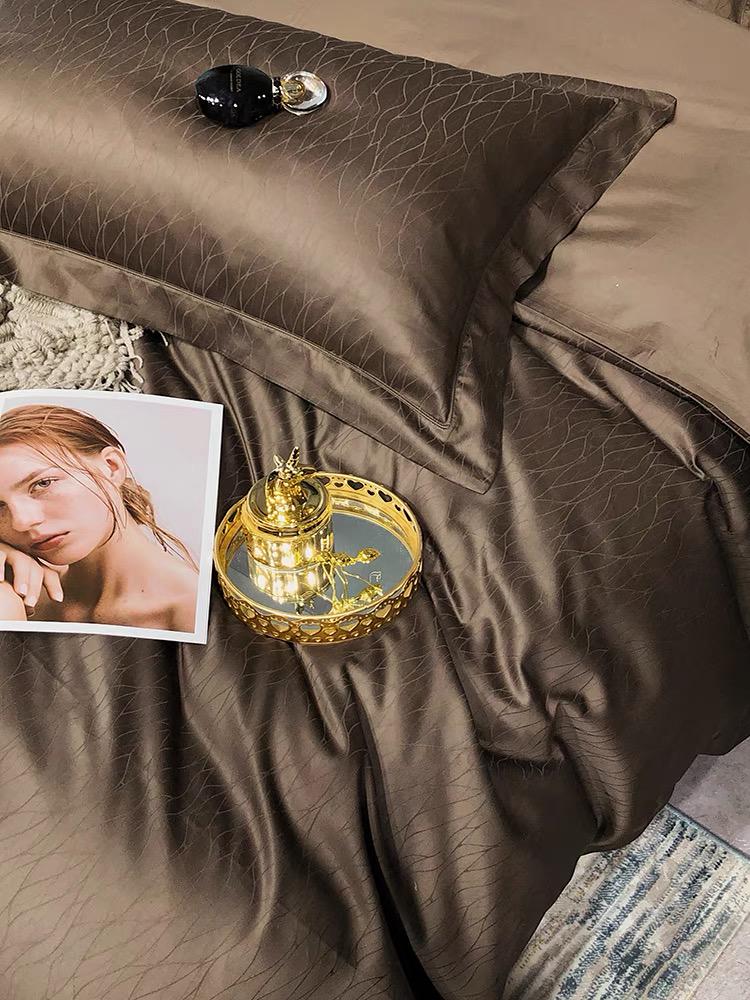 Комплект постільної білизни євро 2 жаккард Коричневий - фото 3 Комплект постільної білизни євро 2 жаккард Коричневий - фото 3