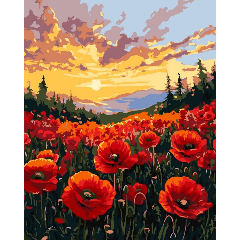 Картина по номерам Ideyka Поле маков 40x50 см (KHO6398)