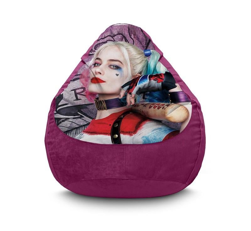 Кресло мешок iPuff Harley Quinn Bit Флок XXXL 100х135 см Бордовый