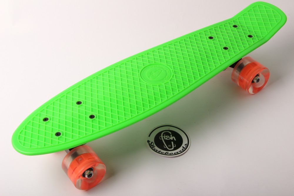 Пенниборд Penny Fish 22" Classic светящиеся колеса Зеленый (2T2056)