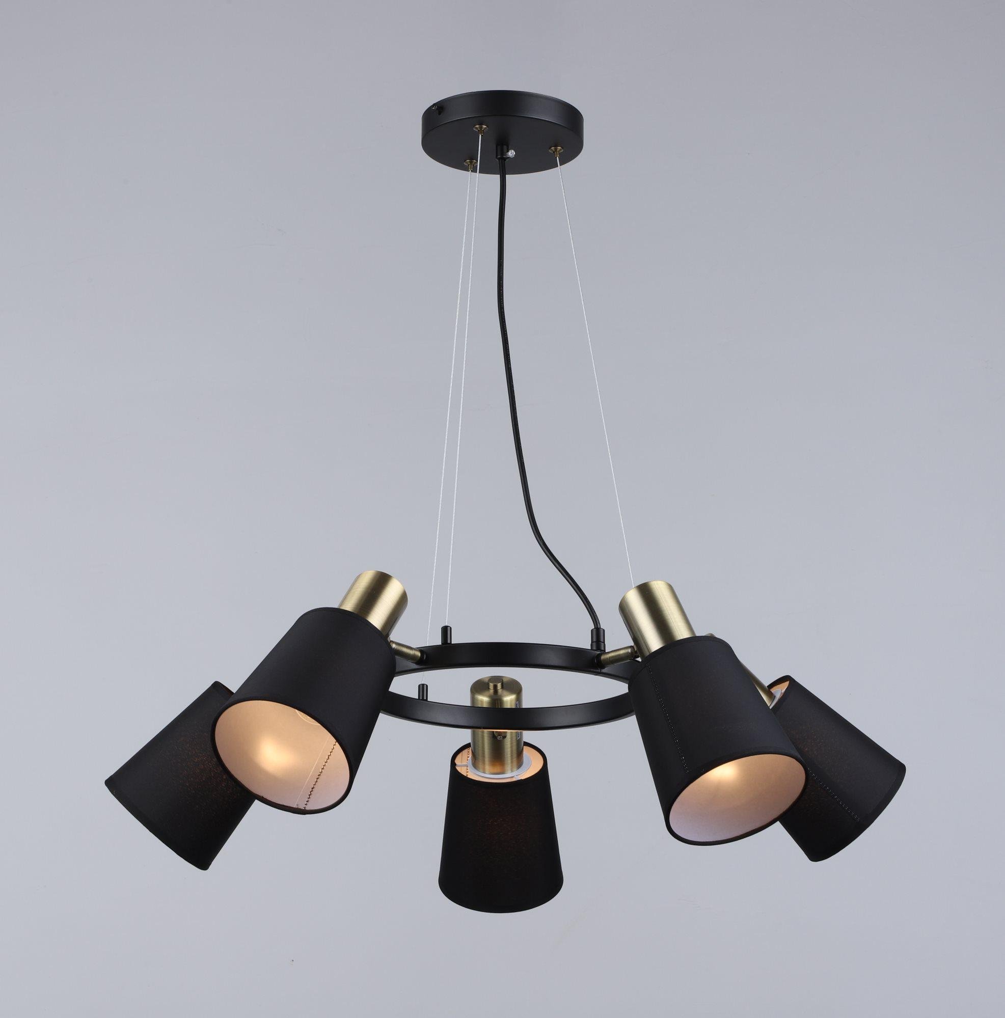 Люстра подвесная в стиле лофт Sirius B N6597/5H BK/AB