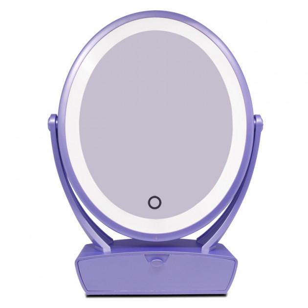 Зеркало настольное SUNROZ Mirror для макияжа x5 2в1 Синий (SUN2011)