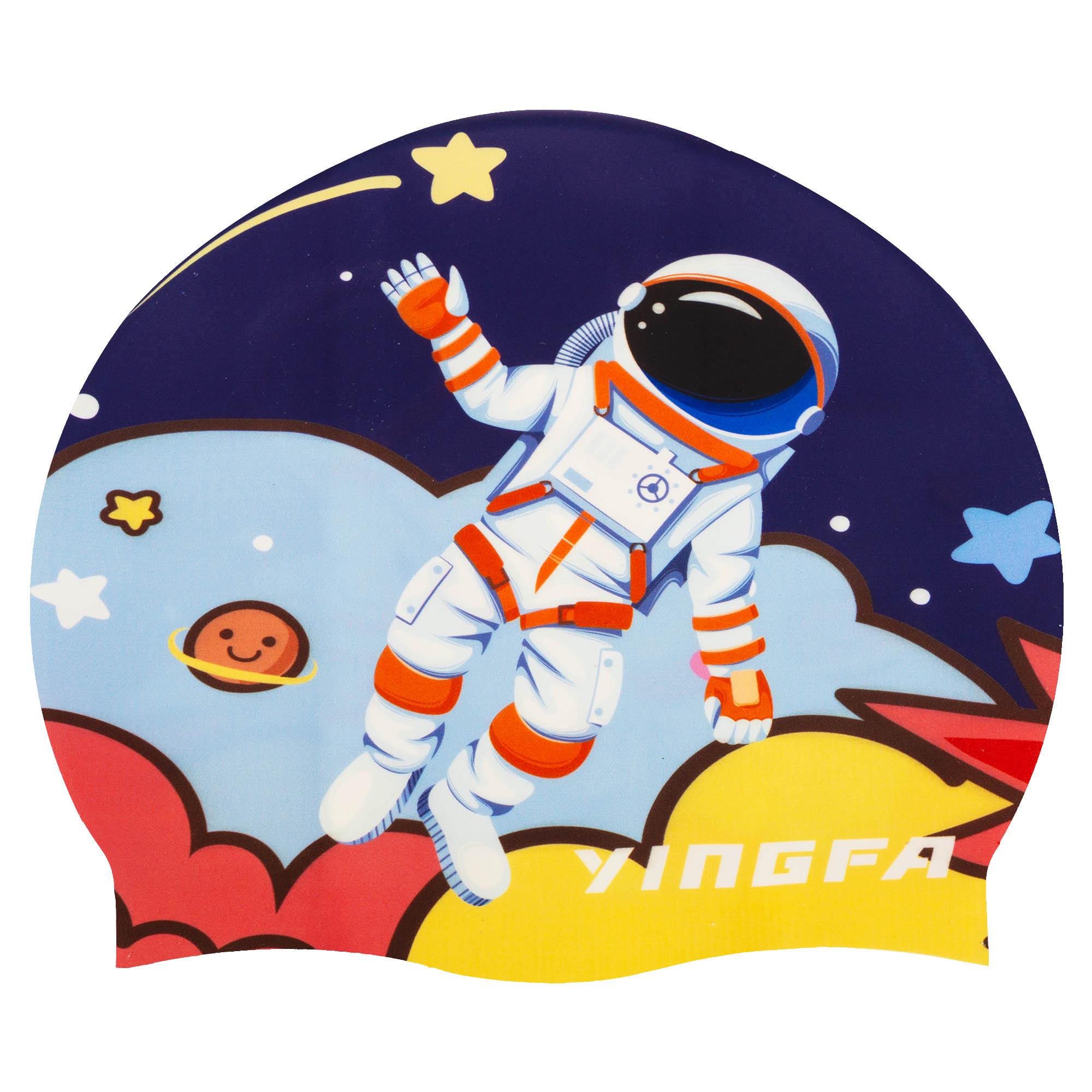 Шапочка для плавання дитяча YINGFA K0012 силіконова Чорно-блакитний (K0012_Черный-голубой) - фото 1