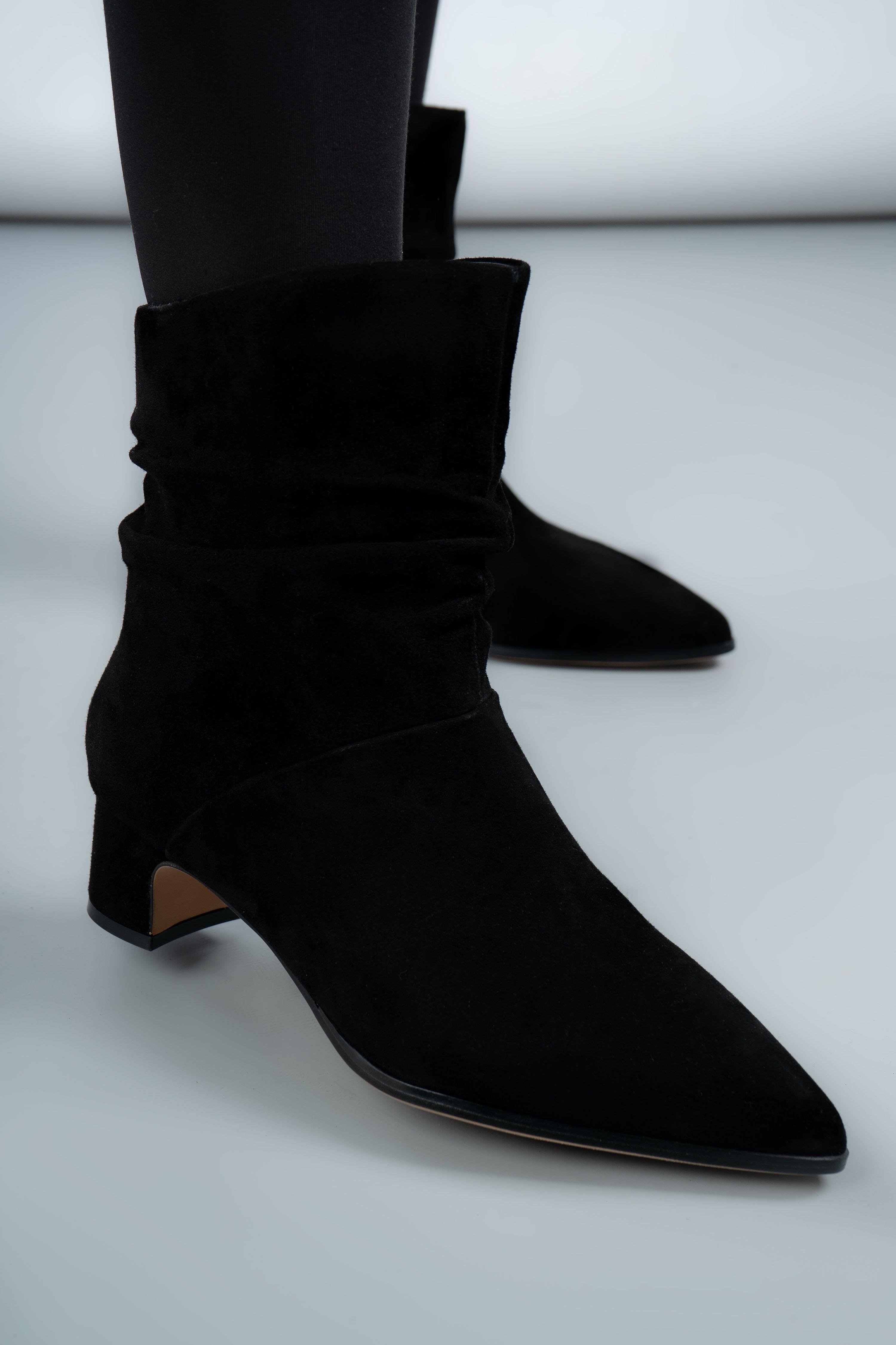 Ботинки женские Where Uwear D102-908-1 346660 натуральная замша р. 37 Черный (346660_37)