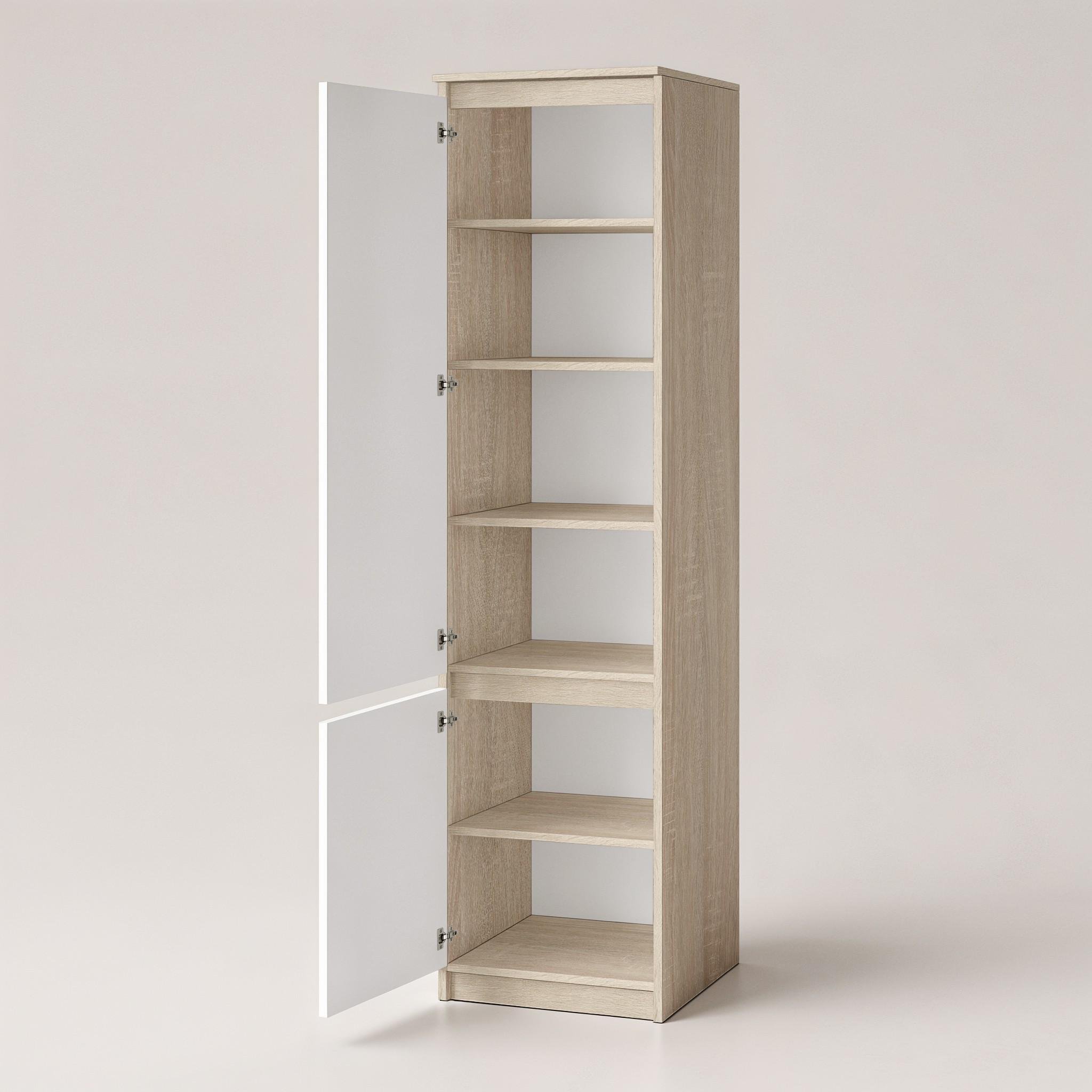 Шкаф-пенал с полками T-217 500х498х2117 мм Дуб Сонома/Белый - фото 2 Шкаф-пенал с полками T-217 500х498х2117 мм Дуб Сонома/Белый - фото 2