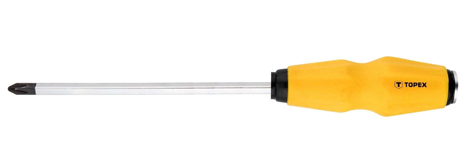 Отвертка крестообразная ударная с магнитным наконечником Topex PH2x150 мм (39D263)