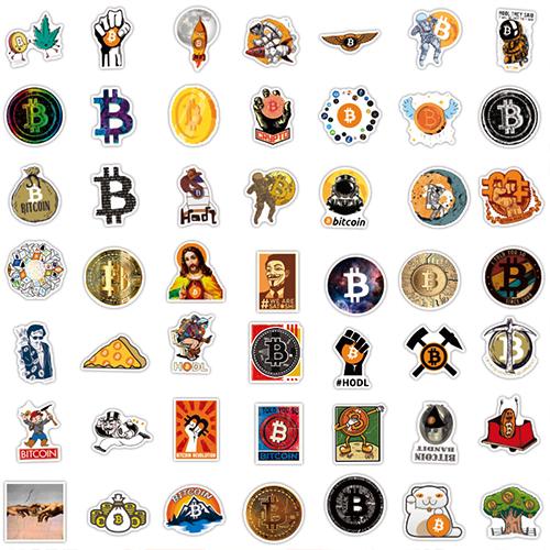 Набор наклеек Bitcoin Биткойн 50 шт.