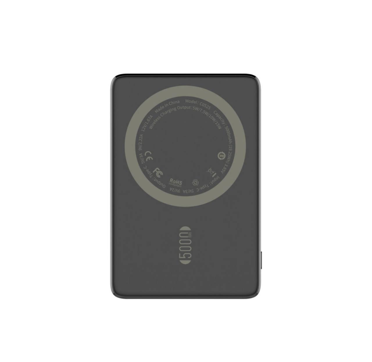 Повербанк Bodasan MagSafe Ultra Slim 5000mAh 20W бездротовий 7.5-15W USB-C (C0525)