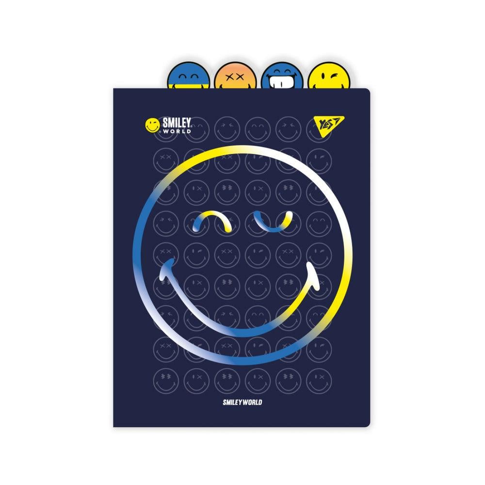 Папка-уголок Yes Smiley World А4 с фигурными разделиками Синий (492180)