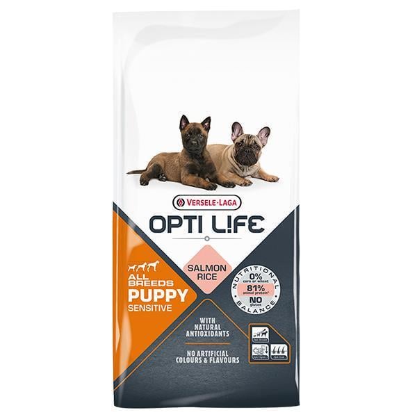 Корм сухой для щенков всех пород Opti Life Puppy Sensitive Premium Лосось 12,5 кг (311639)