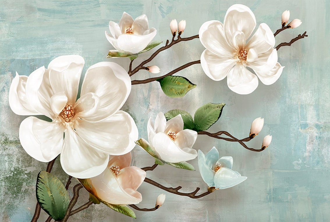 Фотообои WS Wallpaper 3D Цветы 392x270 см (31361)