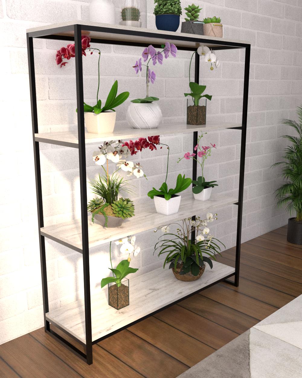 Стеллаж для цветов EcoLoft Флорена DSP-1333-2 в стиле лофт Дуб Кортона (31272311) Стеллаж для цветов EcoLoft Флорена DSP-1333-2 в стиле лофт Дуб Кортона (31272311)