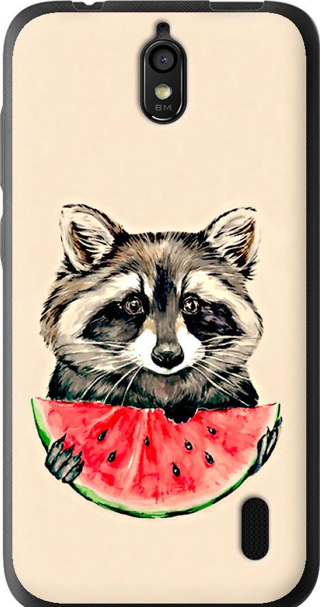 Чехол на Huawei Ascend Y625 Енотик с арбузом (4605u-161-42517)