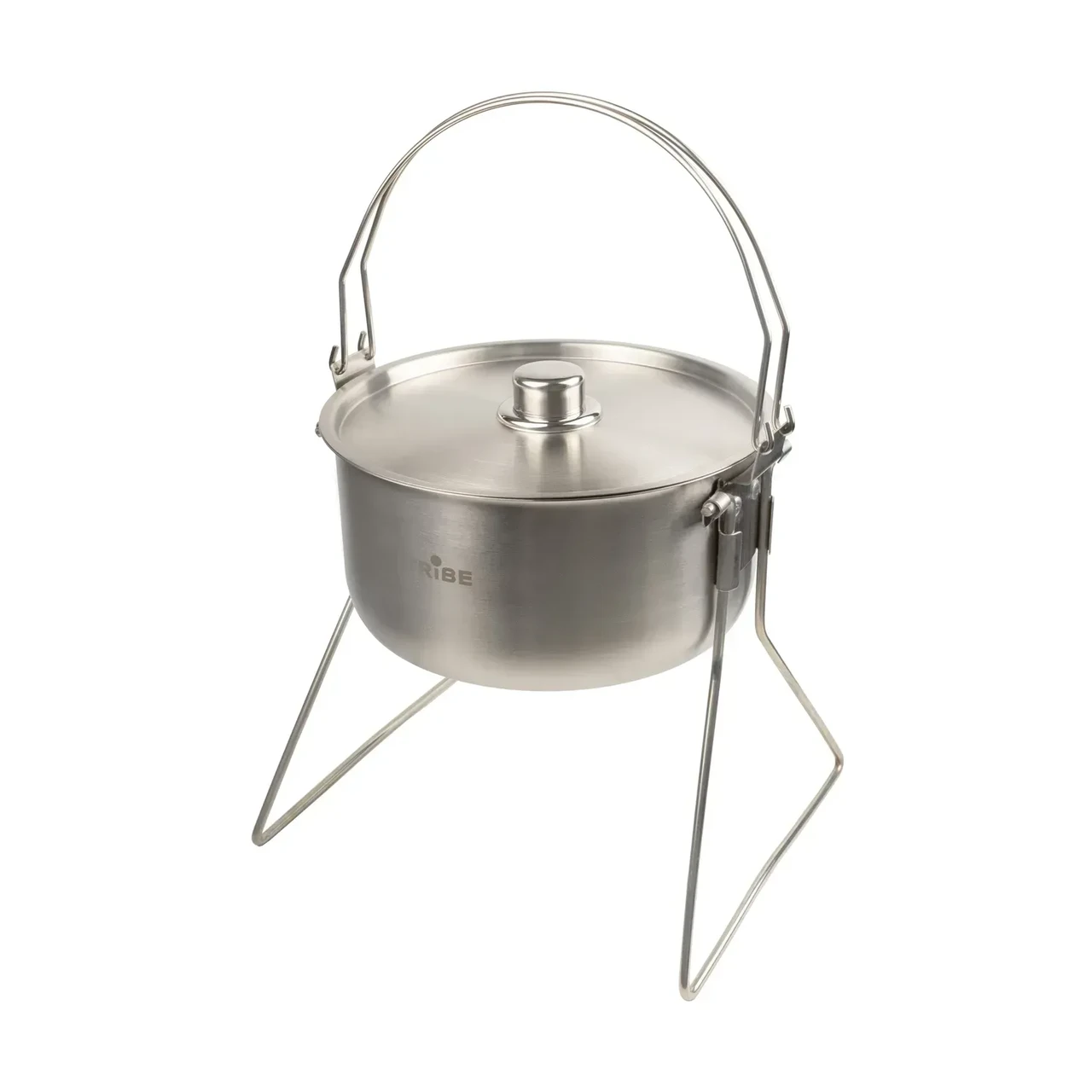 Котелок надежный Tribe Fire Pot для кемпинга и отдыха на природе с подставкой крышкой и чехлом 5,4 л (T-FH-0006-metal)