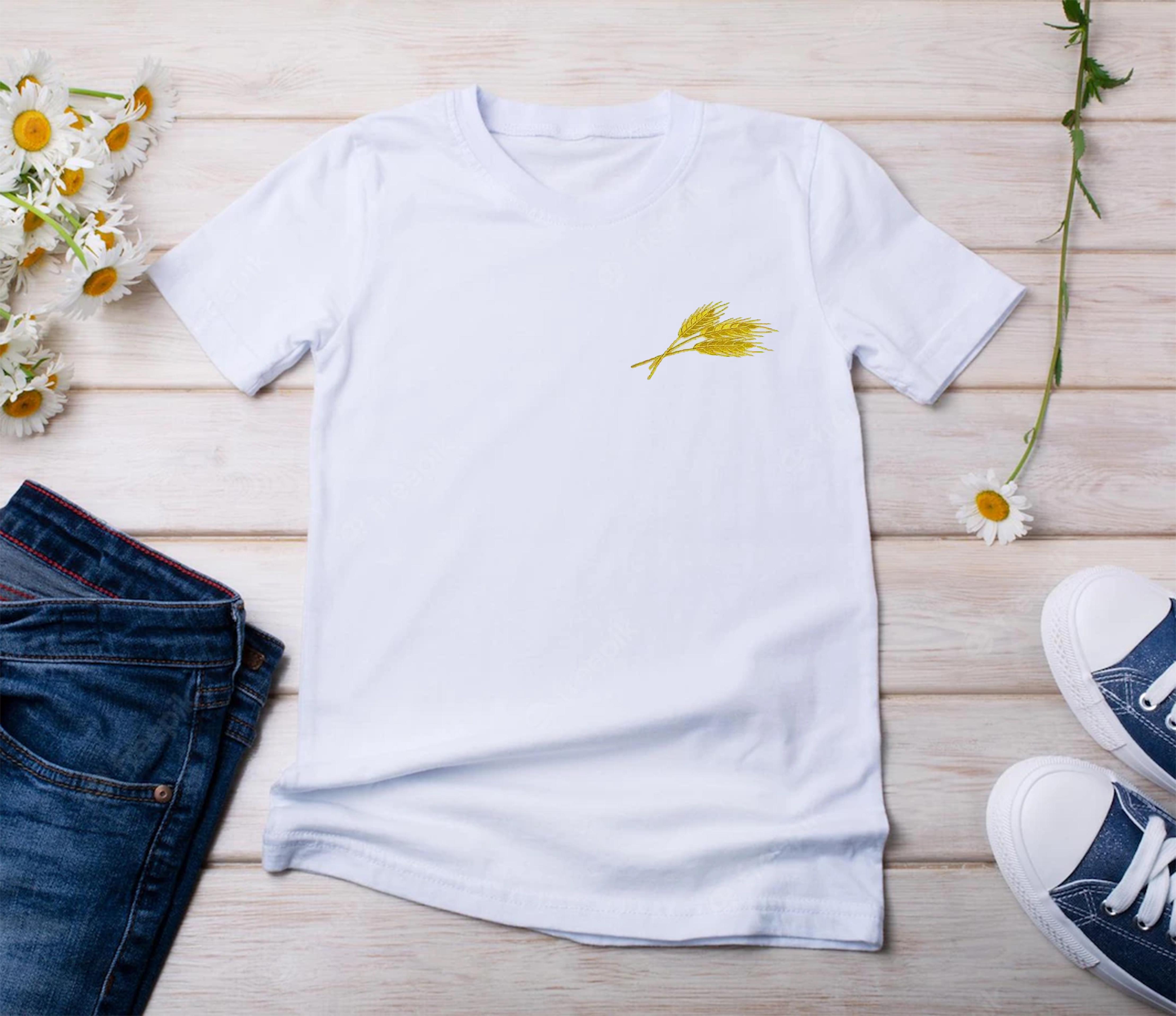 Футболка Stedman з вишивкою Колоски жіноча M Білий (19314514)