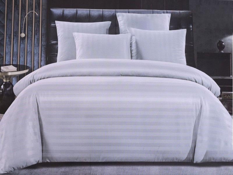 Комплект постельного белья Koloco Полоска Двуспальный 140299 Серый (DR009253) Комплект постельного белья Koloco Полоска Двуспальный 140299 Серый (DR009253)