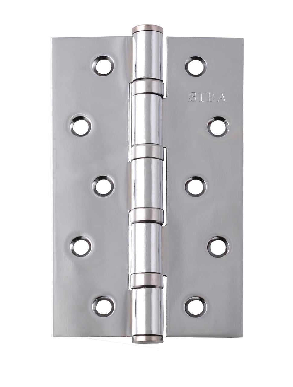 Петля дверная Siba универсальная стальная 125 мм хром полированная (4 BB 5" X 3" Х 3MM FHP СР)
