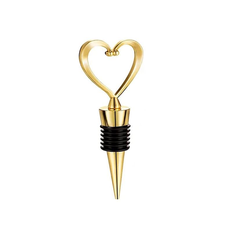 Пробка для бутылок вина многоразовая Сердце Золотистый (2789190649)