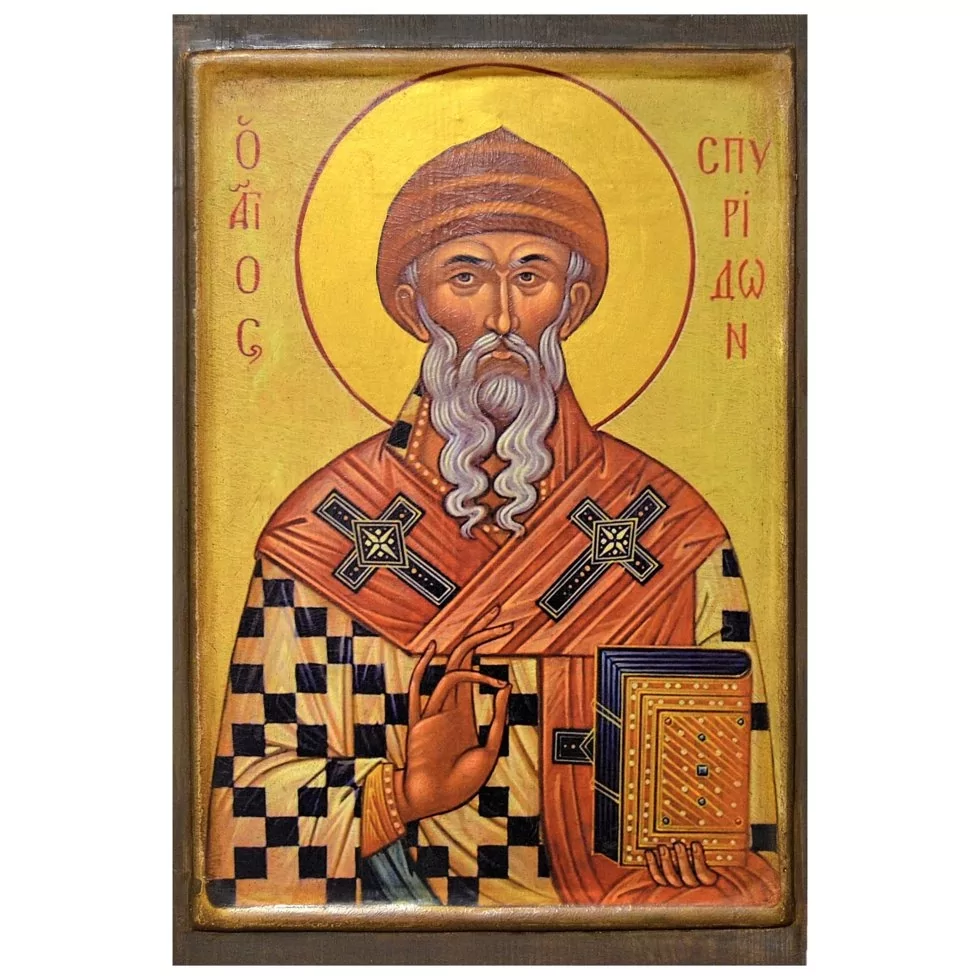 Икона Спиридон Тримифунтский на дереве 30х20 см (112-0124с)