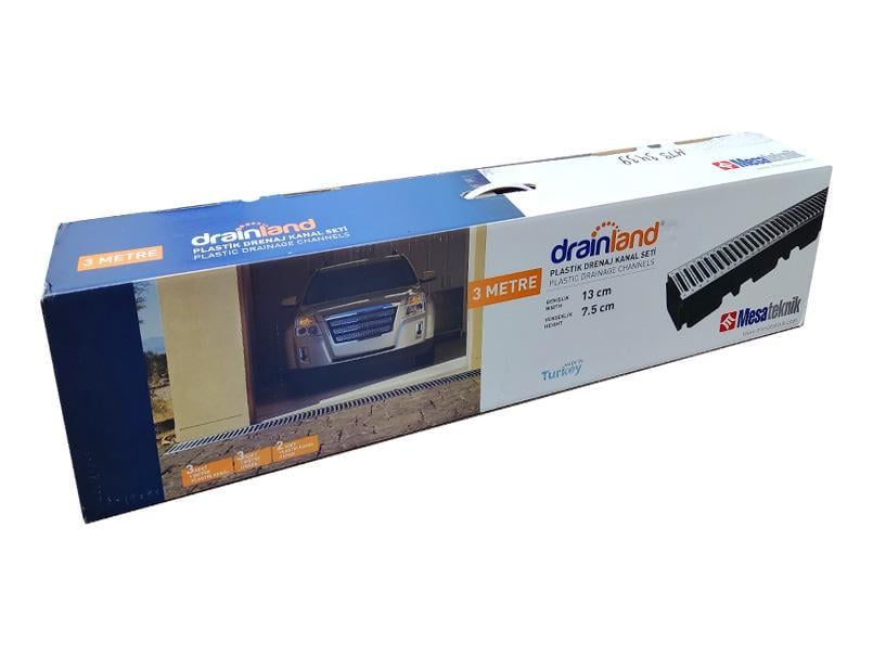 Трап зовнішній для вулиці Mesateknik Drainland 130x75х1000 мм 3 шт. Хром (RS-MTS 3039)