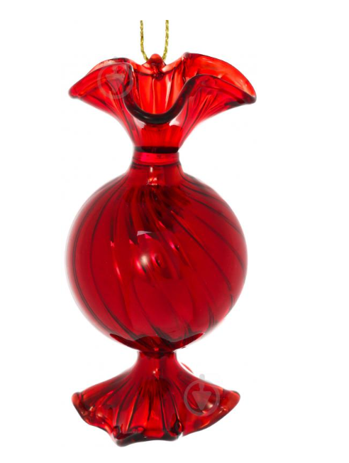 Игрушка новогодняя елочная Конфета 8,5 см Красный