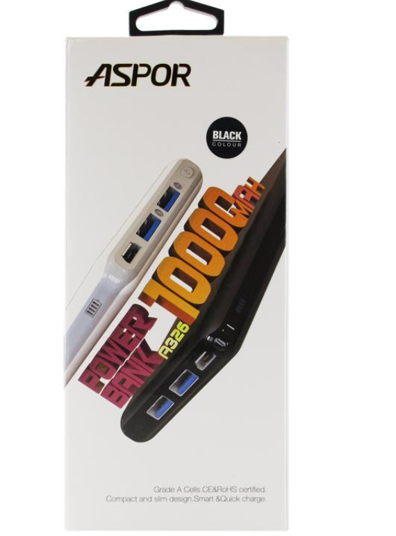 Зовнішній акумулятор Power Bank Aspor A326 10000 mAh (955085702) - фото 2