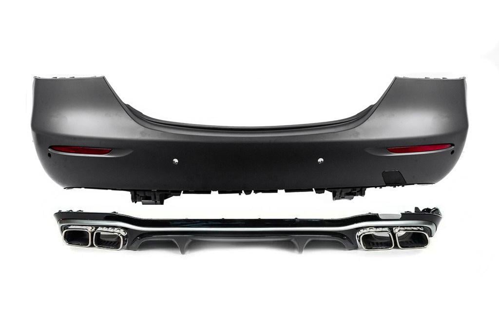 Бампер задний GBT AMG E63 в собранном виде для 2020-2024 для Mercedes E-сlass W213 2016-2023 гг. (188606)