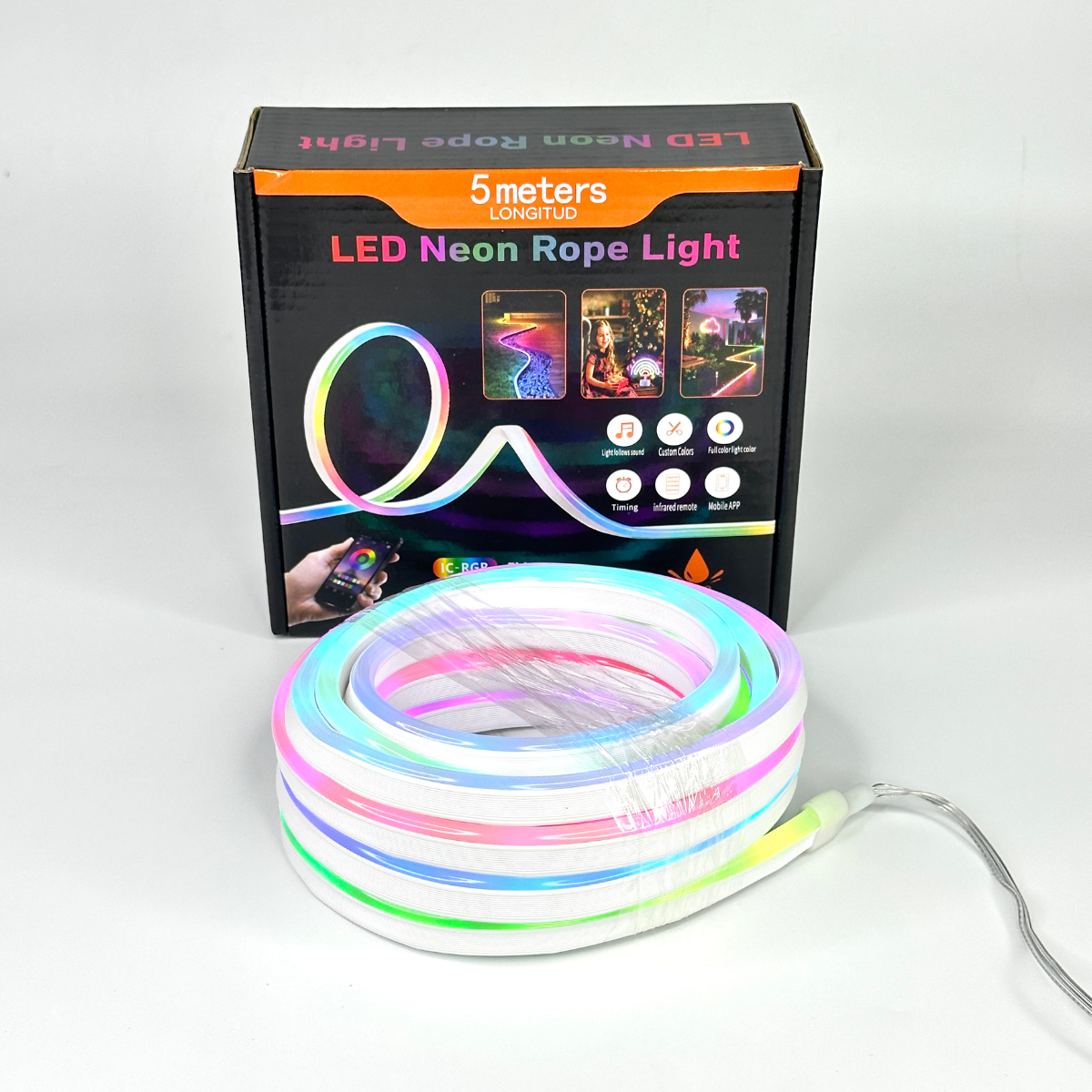 Лента светодиодная RGB LED неоновая гибкая с пультом 5 метров (SFK-11)