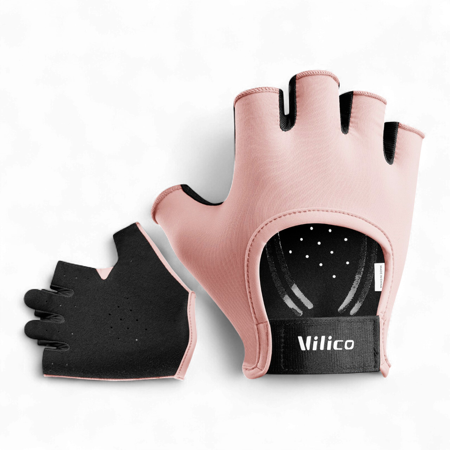 Перчатки для спорта без пальцев Univerza защитные нескользящие дышащие Розовый