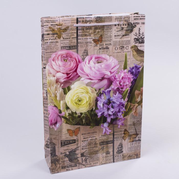 Подарочный пакет Розовый букет 25x38x8 (5432-10)