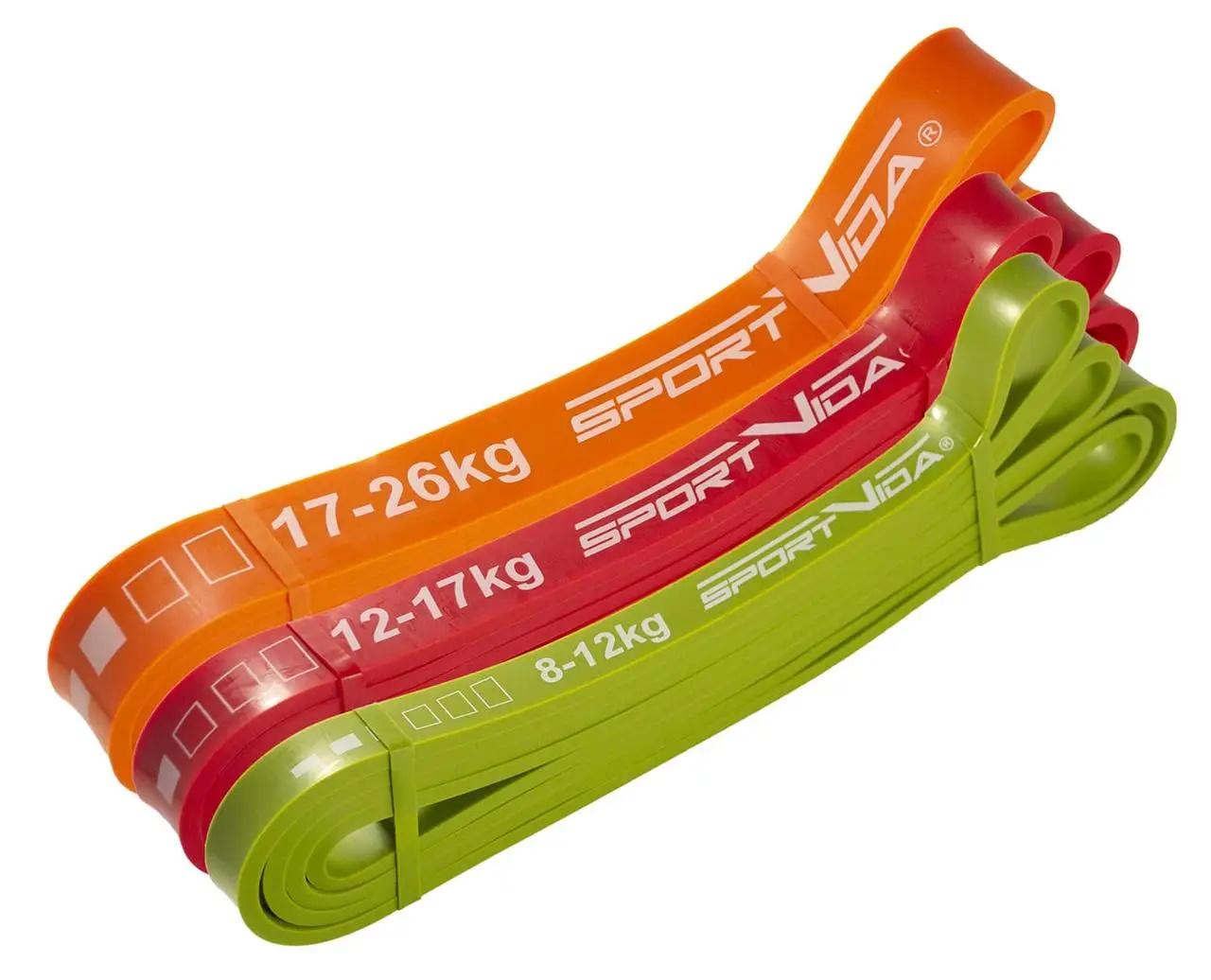 Эспандер-петля резина для фитнеса и спорта SportVida Power Band 3 шт. 8-26 кг SV-HK0190-5 Эспандер-петля резина для фитнеса и спорта SportVida Power Band 3 шт. 8-26 кг SV-HK0190-5