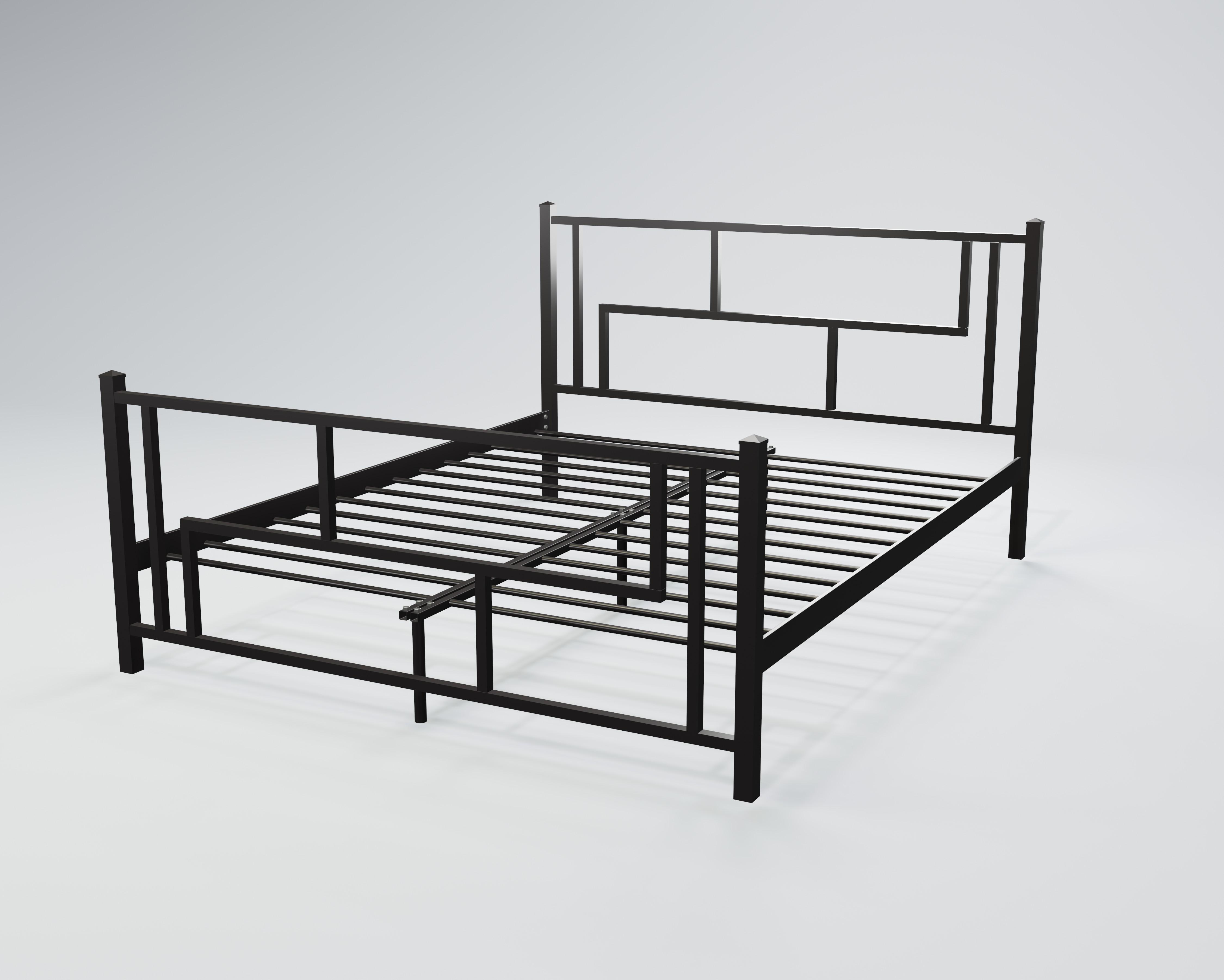 Кровать металлическая Амис 120x190 см Черный глянец