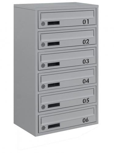 Почтовый ящик Галиндустрия E2-06-B многосекционный на 6 квартир металлический Серый (132-119-000004776)