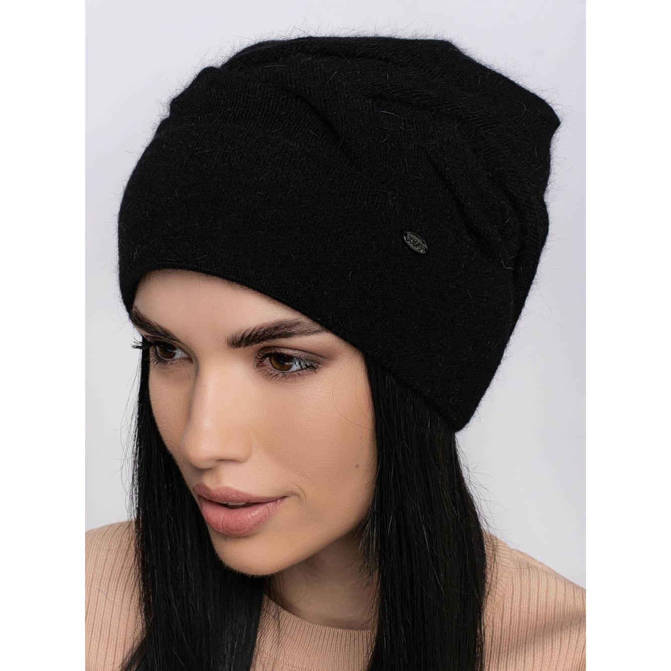 Шапка ангоровая женская Leks Фантазия one size Черный Шапка ангоровая женская Leks Фантазия one size Черный