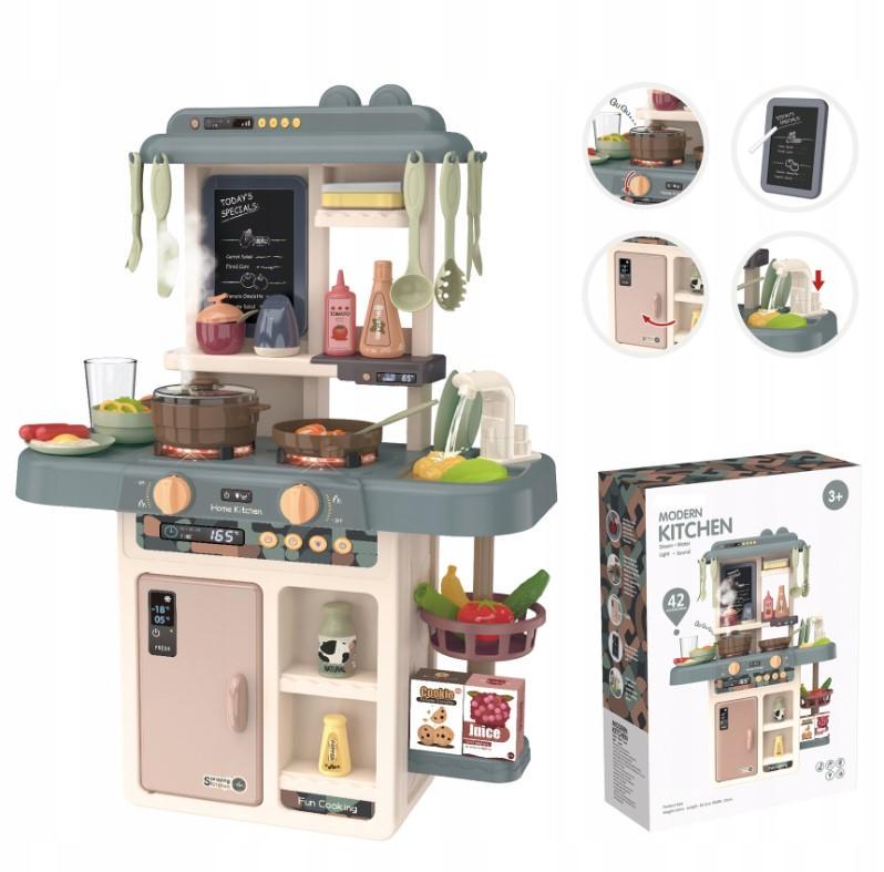 Кухня детская игрушечная для девочки с паром/водой/посудой и имитацией закипания 42 предмета Navy (29308975) - фото 2 Кухня детская игрушечная для девочки с паром/водой/посудой и имитацией закипания 42 предмета Navy (29308975) - фото 2