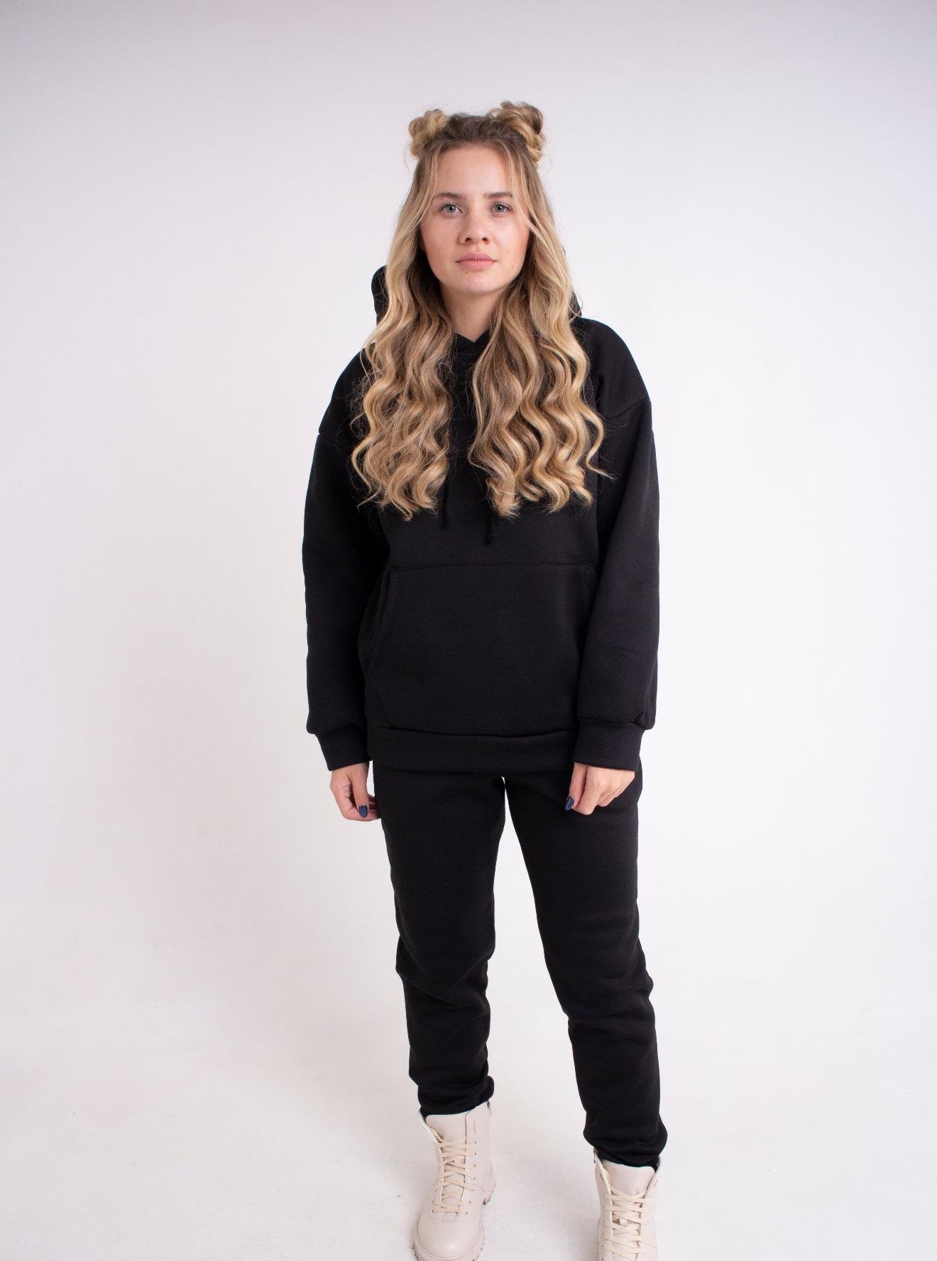 Спортивный костюм женский Олли на флисе р. 48 Черный - фото 2 Спортивный костюм женский Олли на флисе р. 48 Черный - фото 2