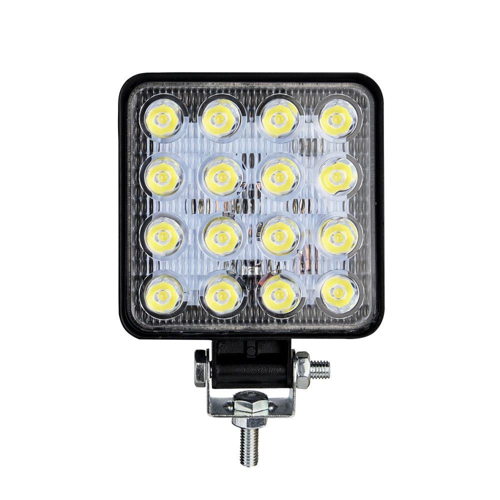 Фара led квадратная светло 16 led диодов 6500K 12 В led chip 3030 IP65 110х110х15 мм Синий
