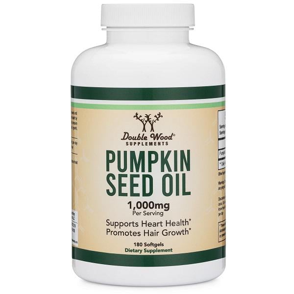 Комплекс для профілактики тиску та кровообігу Double Wood Pumpkin Seed Oil 1000 mg 2 caps per serving 180 Softgels (000020362)