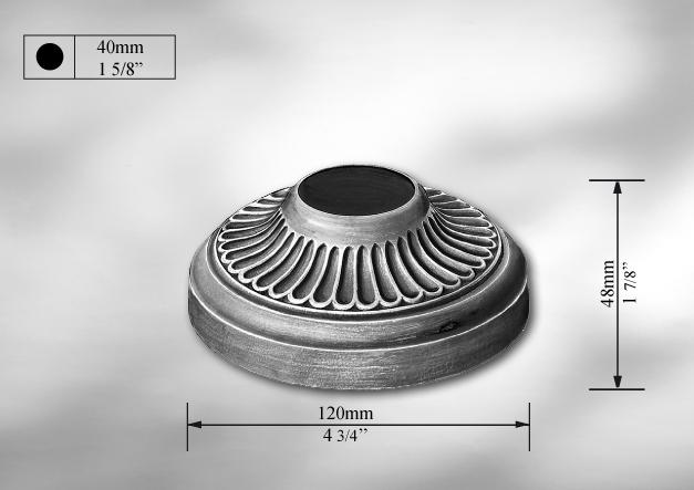 Ковпак-накладка декоративна чавунна оцинкована для маскування місця кріплення до монтажної поверхні 40 мм (FOC124Z) - фото 2 Ковпак-накладка декоративна чавунна оцинкована для маскування місця кріплення до монтажної поверхні 40 мм (FOC124Z) - фото 2