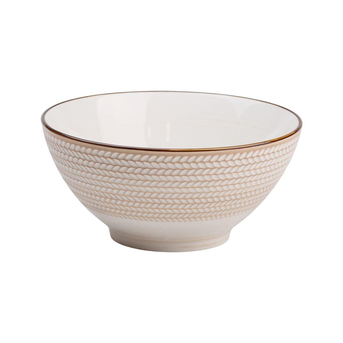 Тарелка глубокая керамическая круглая HP23385 20,5 см Белый (A-032658)