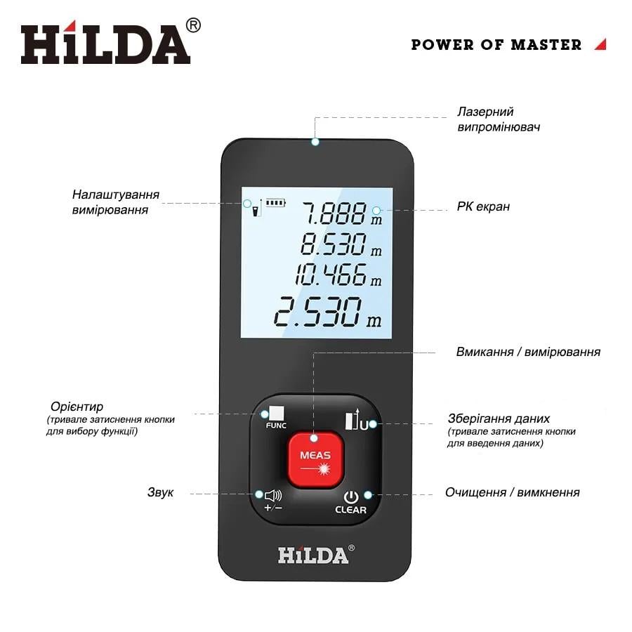 Далекомір лазерний HILDA USB 50 м (4893) - фото 3